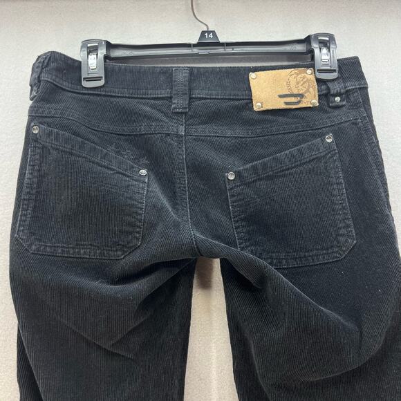 VTG Diesel Pants Women's Size 4/27 Black Corduroy Y2K Straight Preppy - Picture 10 of 15